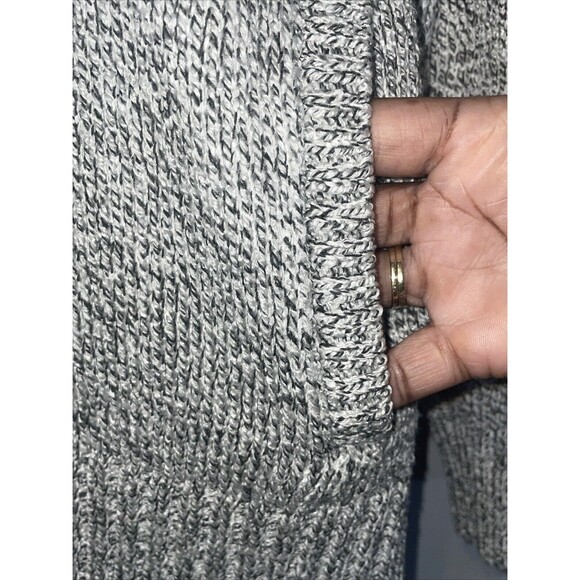 Karen Scott Woman's Minimalist Tight Knit Full Zip Sweater Light Gray Size L - Picture 4 of 7